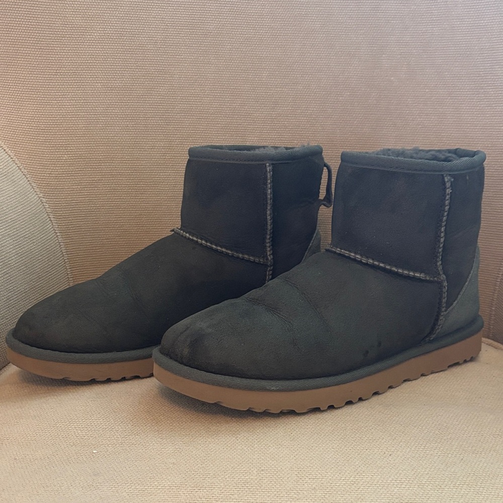 UGG Forest Green Suede Ankle Boots